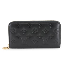 Louis Vuitton Monogram Coussin Zippy Wallet, Round Long Wallet in Lamb Leather, Noir, M81510, RFID