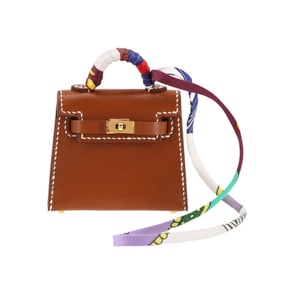 Hermes Hermès Kelly Twilly Mini Bag Charm, Tadelakt Fauve, Double Stamped
