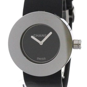 CHANEL La Ronde Steel Leather Quartz Ladies Watch H0579 Polished