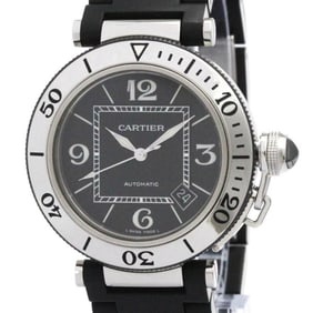 CARTIER Pasha Seatimer Steel Automatic Mens Watch W31077U2 Polished