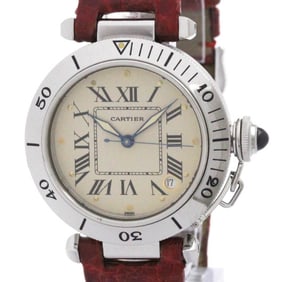 CARTIER Pasha Stainless Steel Automatic Mens Watch W3100255 Polished