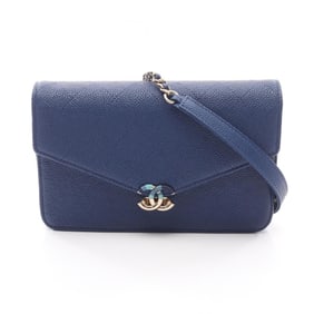 CHANEL Matelasse Half Coco Shoulder Bag in Calfskin Leather (Cowhide) for Women, Blue