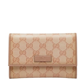 Gucci GG Crystal Bifold Wallet 190331 Pink Leather Women's GUCCI
