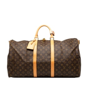 Louis Vuitton Monogram Keepall Bandouliere 55 Boston/Shoulder Bag, 2-Way, M41414, Brown Leather,