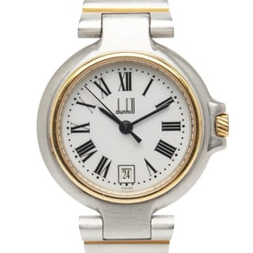 Dunhill Women's Quartz Watch with White Dial and Stainless Steel Plated