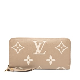 Louis Vuitton Monogram Empreinte Zippy Wallet, Round Zipper Long Wallet M69794, Tourtrell Crème