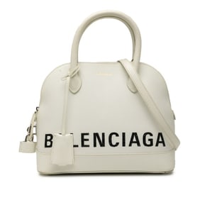 Balenciaga Ville Top Handle S Handbag/Shoulder Bag 2WAY 518873 White Leather Women's BALENCIAGA