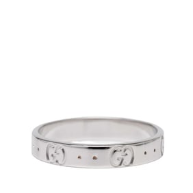Gucci Icon Ring #20 18K White Gold Men's GUCCI