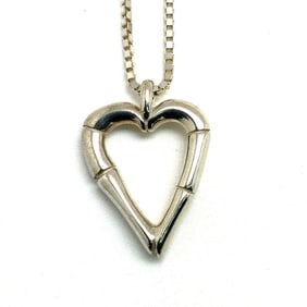 GUCCI Heart Bamboo Pendant Necklace in Sterling Silver (925) - Long Necklace, ITYQ972R12IO RM0234T,