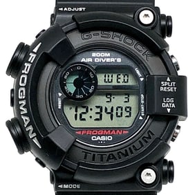 G-SHOCK CASIO DW-8200Z-1T FROGMAN MEN IN BLACK titanium case watch featuring the Diving Frog EL MIB