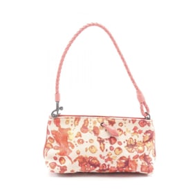 Bottega Veneta handbag, canvas and leather, women's, white, pink, orange