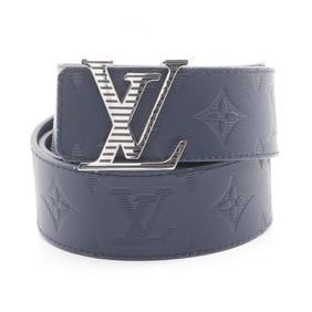 Louis Vuitton LV Shadow Belt, Leather, Monogram Shadow, Men's, Navy
