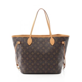 Louis Vuitton Neverfull MM Tote Bag, Coated Canvas and Leather, Monogram, Women's, Brown, M40156
