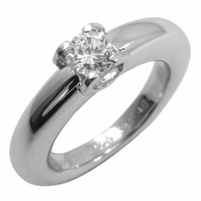Cartier C de Solitaire ring, size 6, 18K white gold with diamonds, approximately 7.5g, for women.