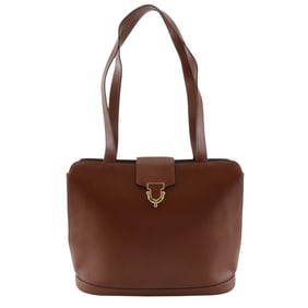 Celine Tote Bag, Brown Calfskin, A5, Women's
