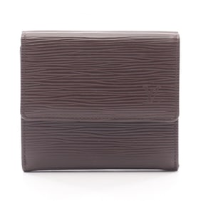 Louis Vuitton Porte-Monnaie Bi-E Carte Credit Double-Hook Wallet, Epi Leather, Brown, Women's,