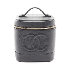 CHANEL Coco Mark Handbag, Calfskin Leather, Women's, Black, A01998