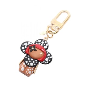 Louis Vuitton LV x YK Porte-Clés Vivienne Infinity Dot Charm, GP Wood, Women's, Gold, Multicolor,
