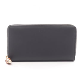 Gucci Nimfair Bamboo Round Long Wallet, Leather, Women's, Black, 453158