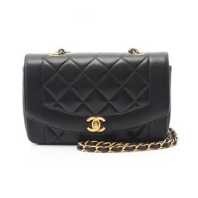 CHANEL Matelasse Diana Flap Shoulder Bag in Lambskin Leather, Black