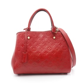 Louis Vuitton Montaigne MM Handbag in Monogram Empreinte Leather, Women's, Red, M41194