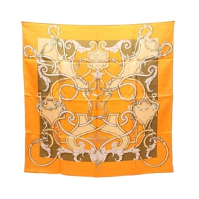 Hermes Hermès Carré 90 L'INSTRVCTION DV ROY Silk Scarf for Women in Orange Multicolor