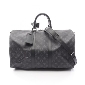 Louis Vuitton Keepall Bandouliere 45 Boston Bag in Coated Canvas and Leather, Monogram Eclipse,