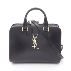 Yves Saint Laurent Saint Laurent Paris Monogram Baby Cabas Handbag in Black Leather