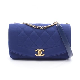 CHANEL Matelasse Diana Flap Shoulder Bag, Cotton and Jersey, Women's, Blue, A92734