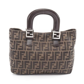 Fendi Zucca handbag, canvas and leather, women's, brown black