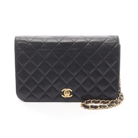 CHANEL Matelasse Full Flap Shoulder Bag in Lambskin Leather, Black