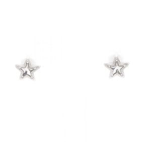JIMMY CHOO JC Star Stud Earrings in Stainless Steel with Crystals, Silver and Clear