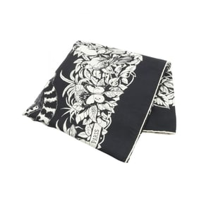 Hermes Hermès Carre Jean 140 JUNGLE LOVE Scarf, Silk, Cashmere, Women's, Black, White