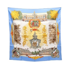 Hermès HERMES Carré 90 SANSSOUCY Silk Scarf for Women in Multicolor Blue