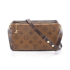 Louis Vuitton LV 3 Pochette Shoulder Bag, Coated Canvas and Lamb Leather, Monogram Reverse, Women's,