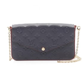 Louis Vuitton Felicie Pochette Shoulder Bag in Monogram Empreinte Leather, Navy and Red, M64099