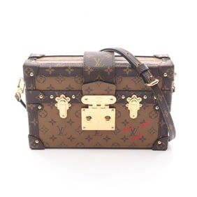 Louis Vuitton Petite Malle Shoulder Bag, Coated Canvas, Monogram Reverse, Women's, Brown, M45960