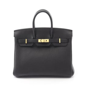 Hermes Birkin 25 handbag, leather Togo, women's, black