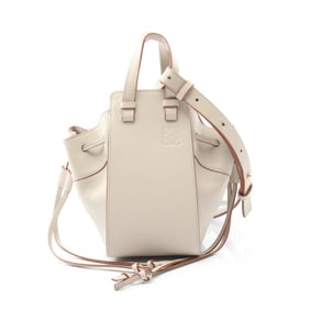 LOEWE Hammock Drawstring Mini Handbag in Beige Calfskin Leather