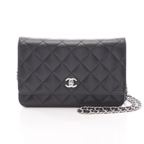 CHANEL Matelasse Shoulder Bag in Grained Calfskin Leather, Black, AP0250