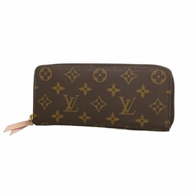 Louis Vuitton Monogram Portefeuille Clemence Long Wallet M61298 Brown Rose Ballerine Women's
