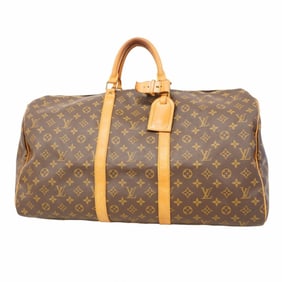 Louis Vuitton Monogram Keepall 55 Boston Bag M41424 Brown Men's and Women's