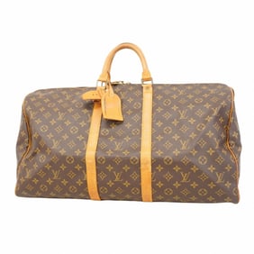 Louis Vuitton Monogram Keepall 55 Boston Bag M41424 Brown Men's and Women's