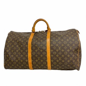Louis Vuitton Monogram Keepall 60 Boston Bag M41422 Brown Men's and Women's