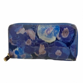 Louis Vuitton Vernis Ikat Flower Long Wallet M90018 Grand Blue Women's