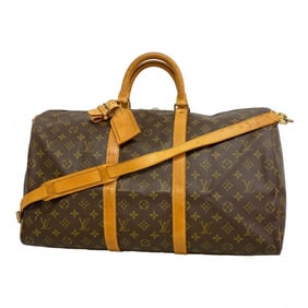 Louis Vuitton Monogram Keepall Bandouliere 50 Boston Bag M41416 Brown Men's and Women's