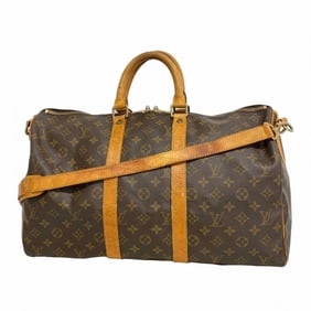 Louis Vuitton Monogram Keepall Bandouliere 45 Boston Bag M41418 Brown Men's and Women's