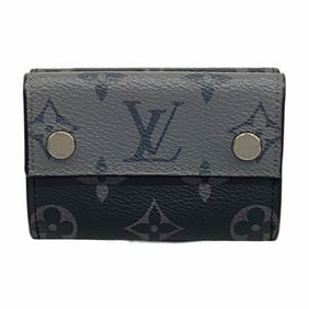 Louis Vuitton Monogram Eclipse Reverse Discovery Compact Wallet M45417, Black/Grey, Men's