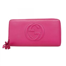 Gucci Soho Long Wallet 308004 Leather Pink Champagne Women's P1624254