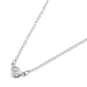 Tiffany & Co. By the Yard Necklace, Pt950 Platinum with Diamonds, Women's, Silver and Clear